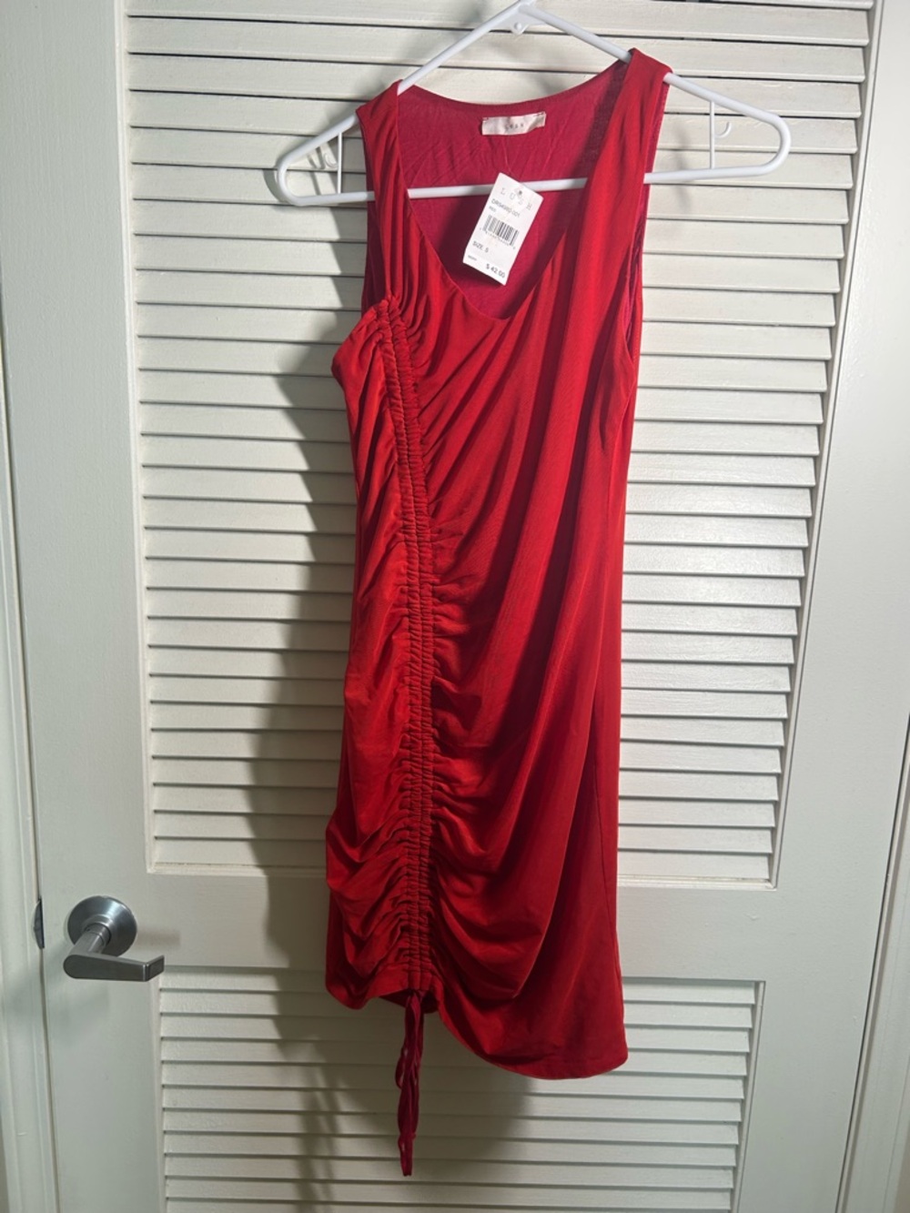 Lush Red Ruched Sleeveless Dress - Women